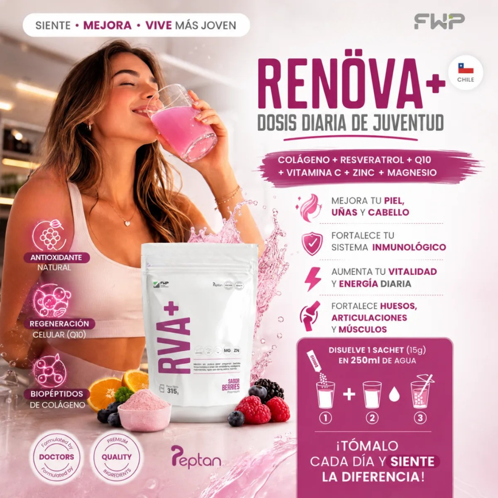 NUEVO RENÖVA+ FWP Original Colágeno Hidrolizado - Biopéptidos Activos